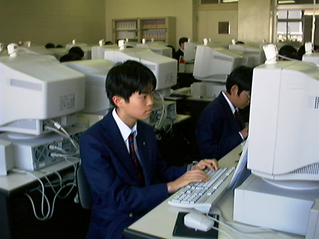 Boy typing